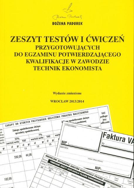 Zeszyt Testów I ćwiczeń Technik Ekonomista PADUREK | TaniaKsiazka.pl