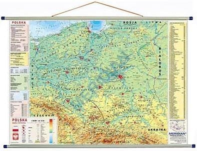 Dwustronna mapa Polski fizyczno-adm. 1:1 000 000 książka w księgarni ...